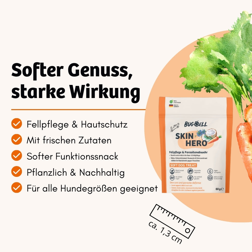 Weiche Hundeleckerli SkinHero - Fellpflege & Parasitenabwehr