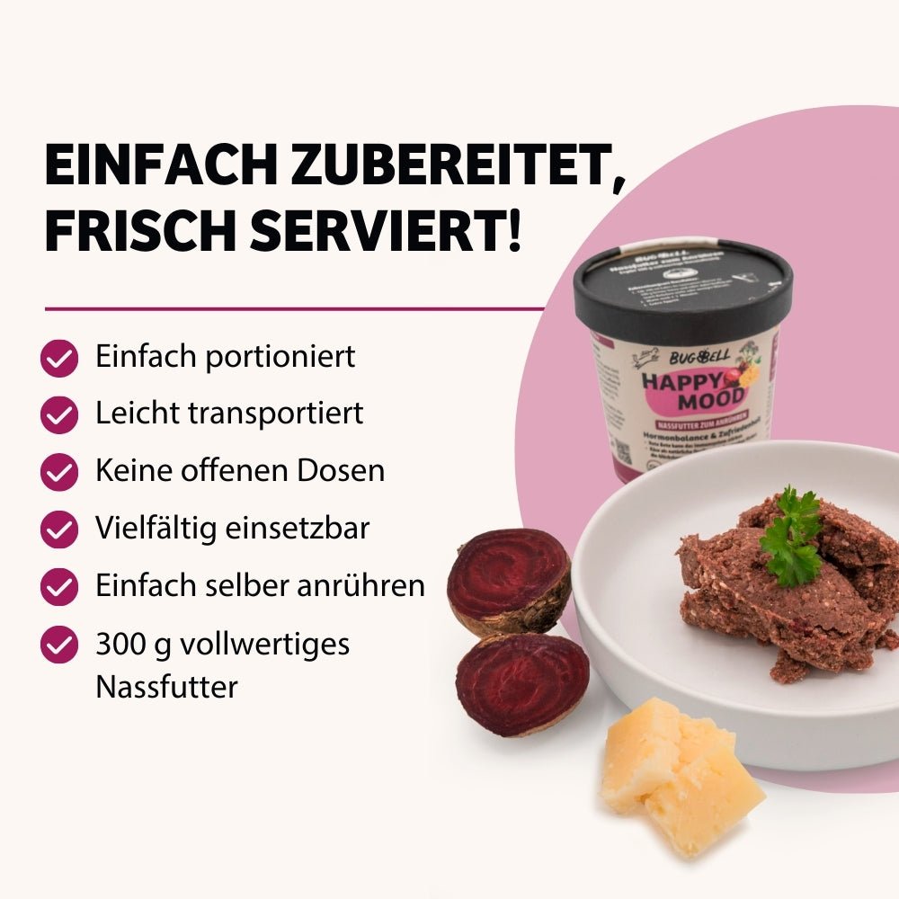 Nassfutter zum Anrühren Bulletpoints HappyMood