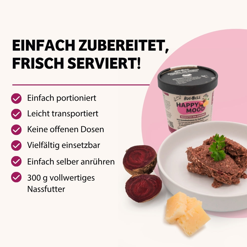 Nassfutter zum Anrühren Bulletpoints HappyMood