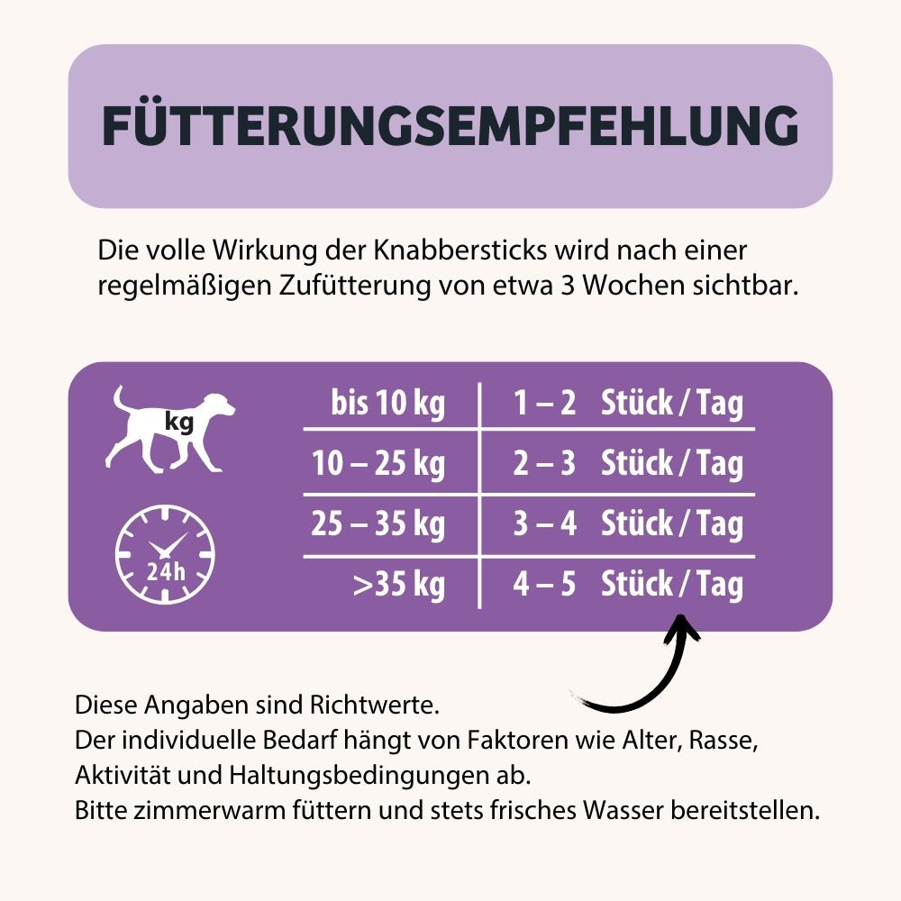 Knabberstick BellyVital Fütterungsempfehlung
