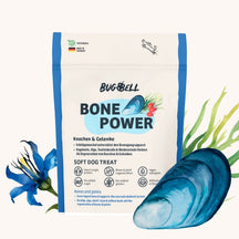 Der Bone Power Soft Dog Treat von BugBell unterstützt die Knochen und Gelenke von Hunden mit Grünlippmuschel zur Förderung des Bewegungsapparats sowie Hagebutte, Alge, Teufelskralle und Weidenrinde zur Regeneration. Dieses hypoallergene Hundefutter ist ideal zur Stärkung der Gelenkgesundheit. 