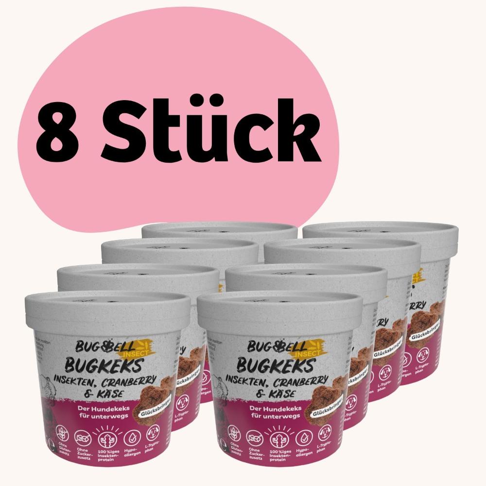 BugBell BugKeks Bundle (8 Stück): Leckere Hundekekse mit Insektenprotein, Cranberry und Käse. Gesund, hypoallergen und ideal für unterwegs. Unterstützt das Wohlbefinden deines Hundes und ist die perfekte Belohnung für zwischendurch.






