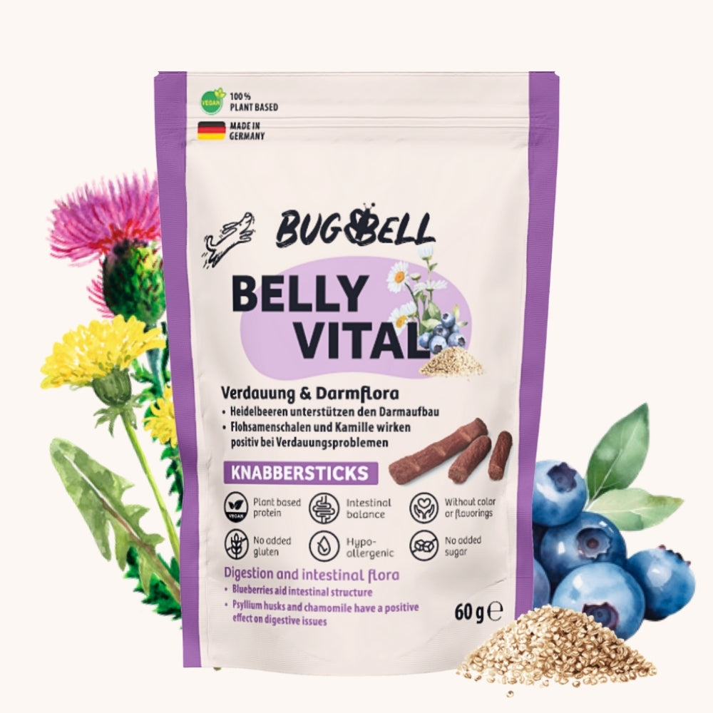 BellyVital BugBell Verdaaung und Darmflora Knabbersticks für den Hund
