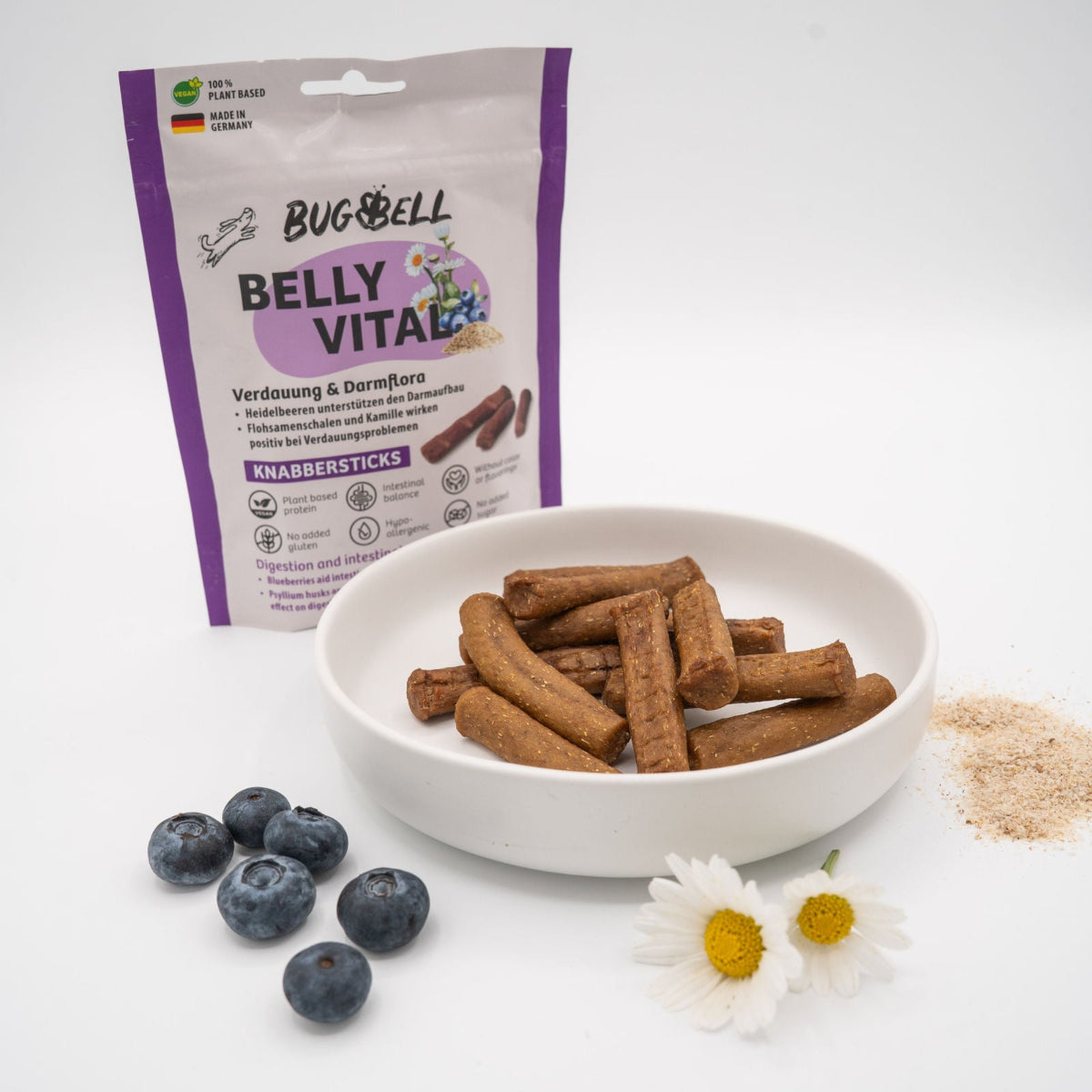 BellyVital BugBell Verdaaung und Darmflora Knabbersticks für den Hund