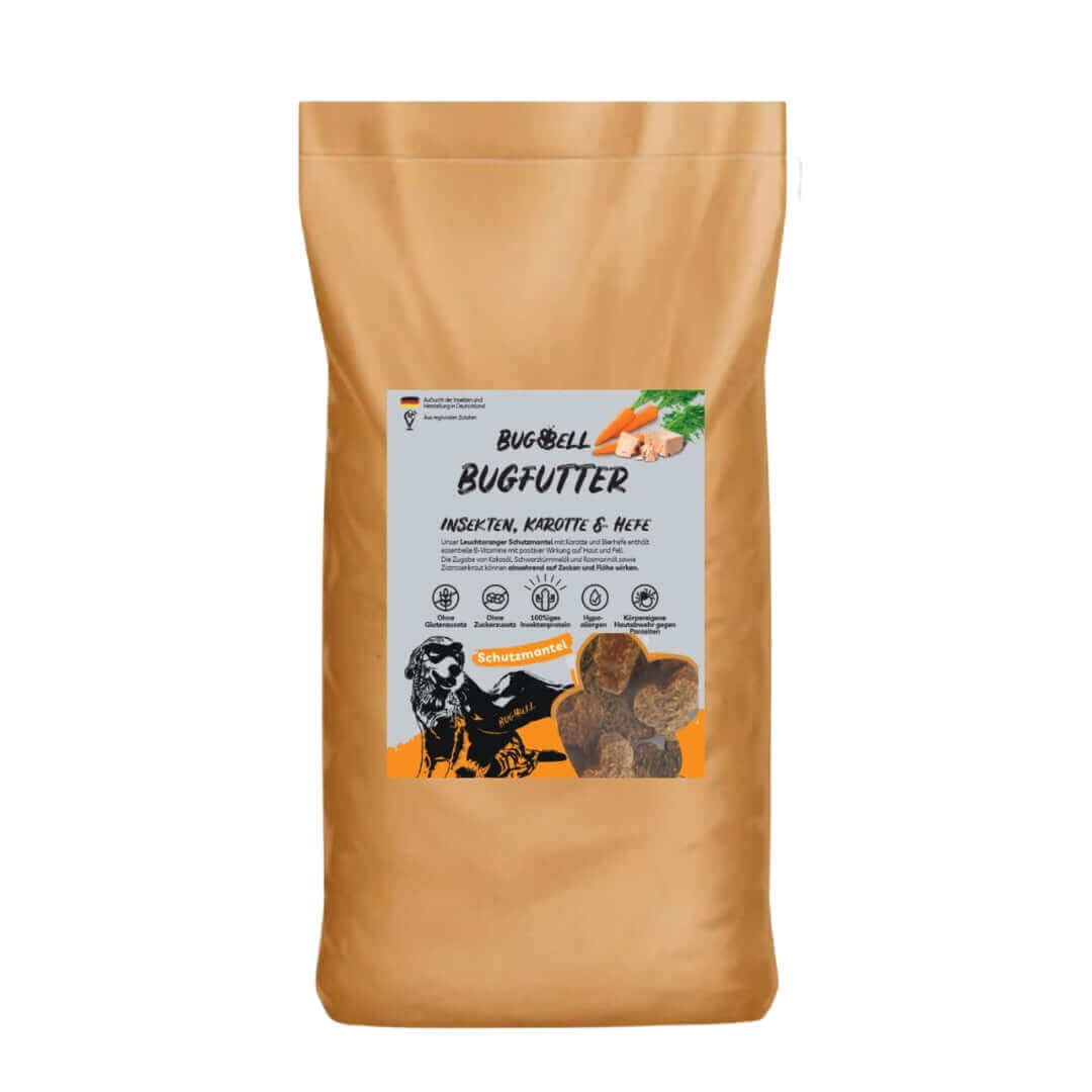 BugFutter dry food - coat care and parasite defense - carrot &amp; yeast