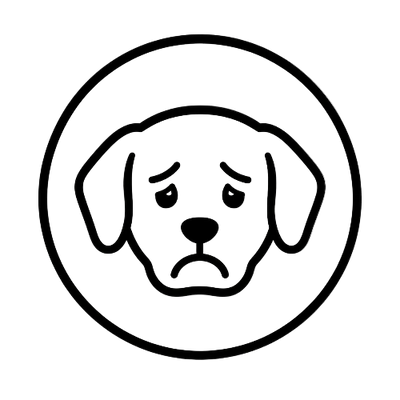 trauriger Hund Symbol